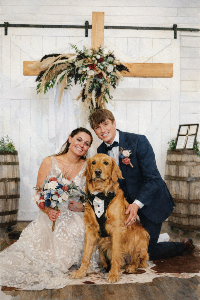 Family portraits at The Barn on 1st wedding venue in Idaho Falls during winter celebration