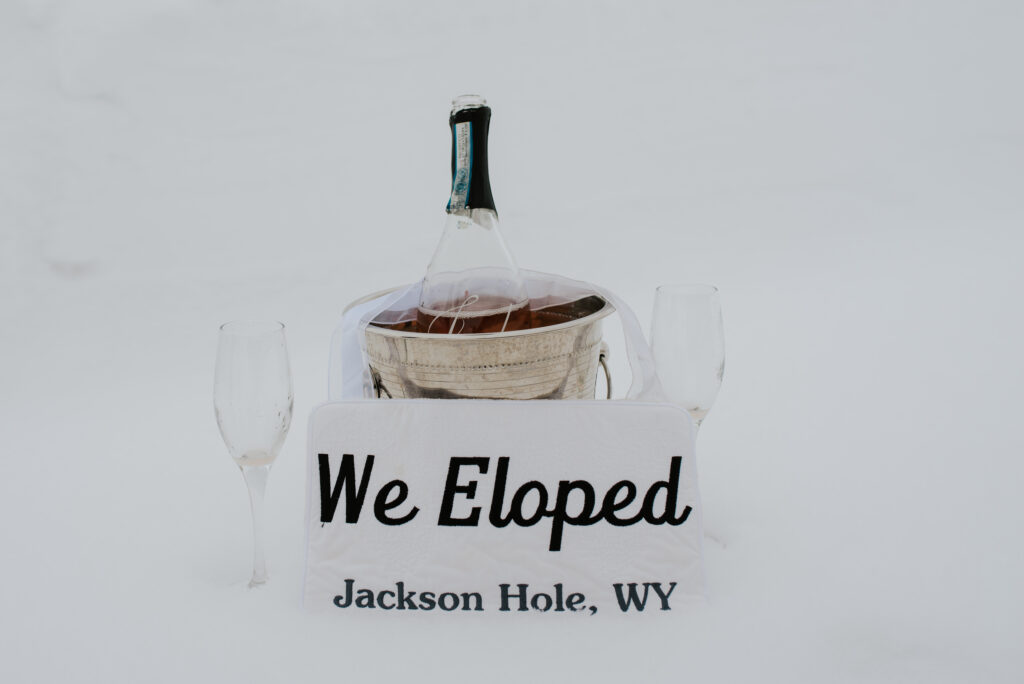 Romantic snowy mountain elopement in Jackson Hole, Wyoming