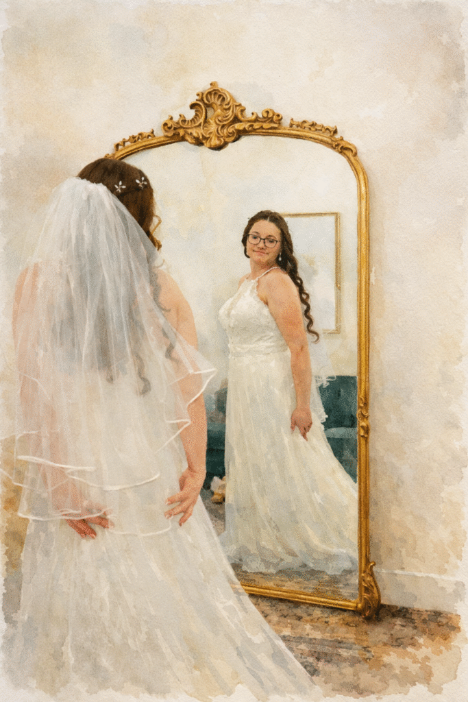 Bride getting ready for her Millhouse Venue Rigby wedding