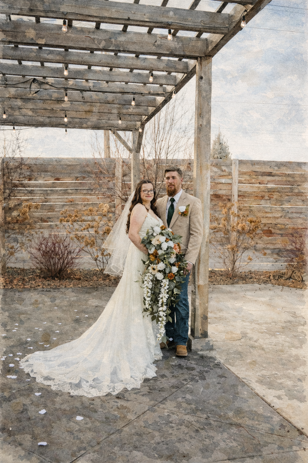 Bride and groom portraits at Millhouse Venue Rigby wedding