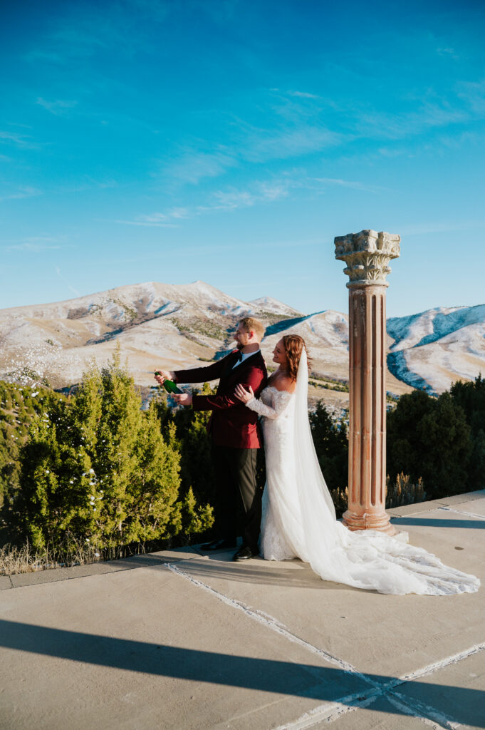 Castle Nottingham wedding venue in Pocatello Idaho overlooking the valley