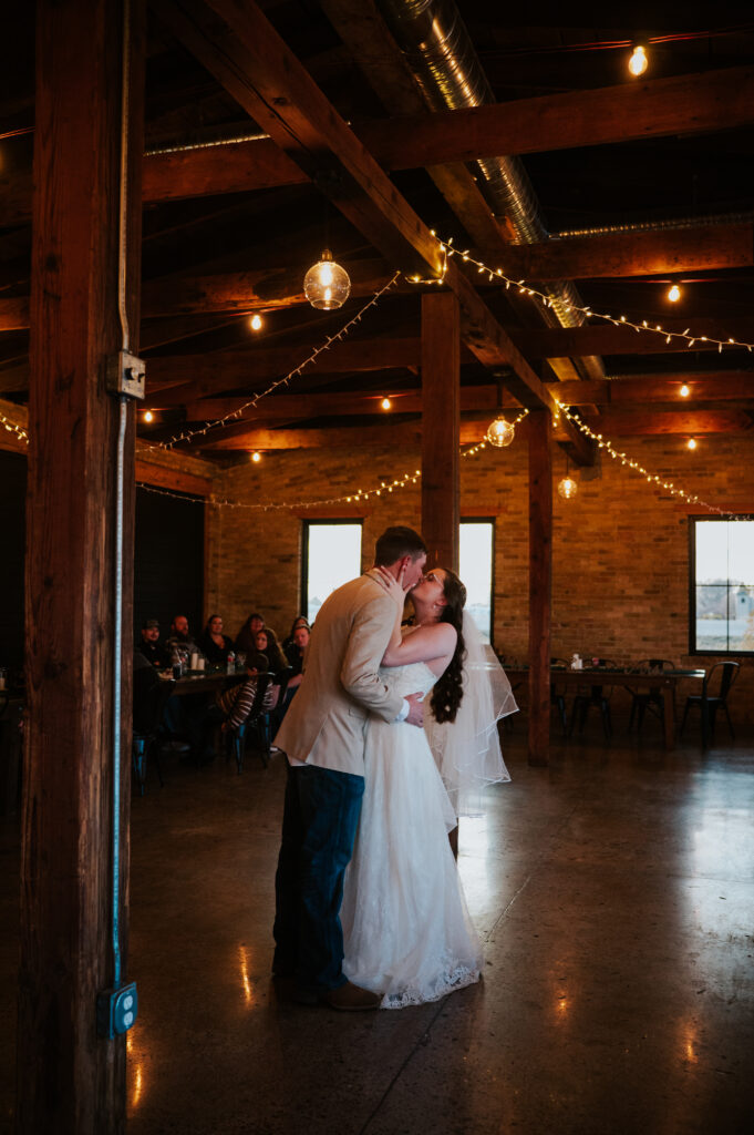 First Dance at Millhouse Venue Rigby wedding celebration