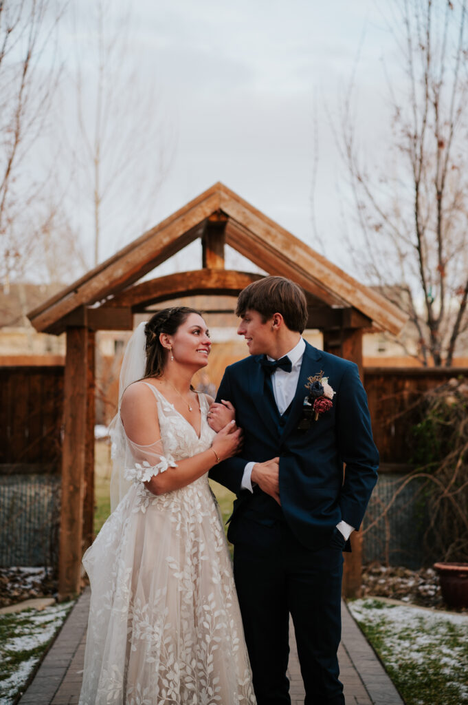Winter wedding at The Barn on 1st in Idaho Falls