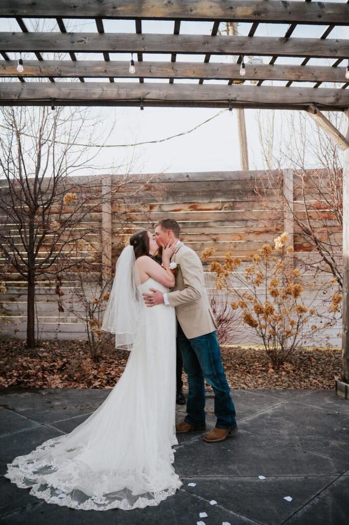 Outdoor ceremony setup at Millhouse Venue Rigby in Rigby Idaho