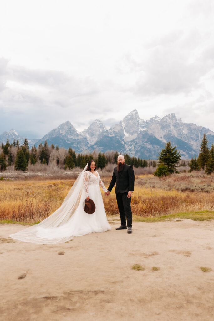 luxury fall bridal photography Grand Teton National Park