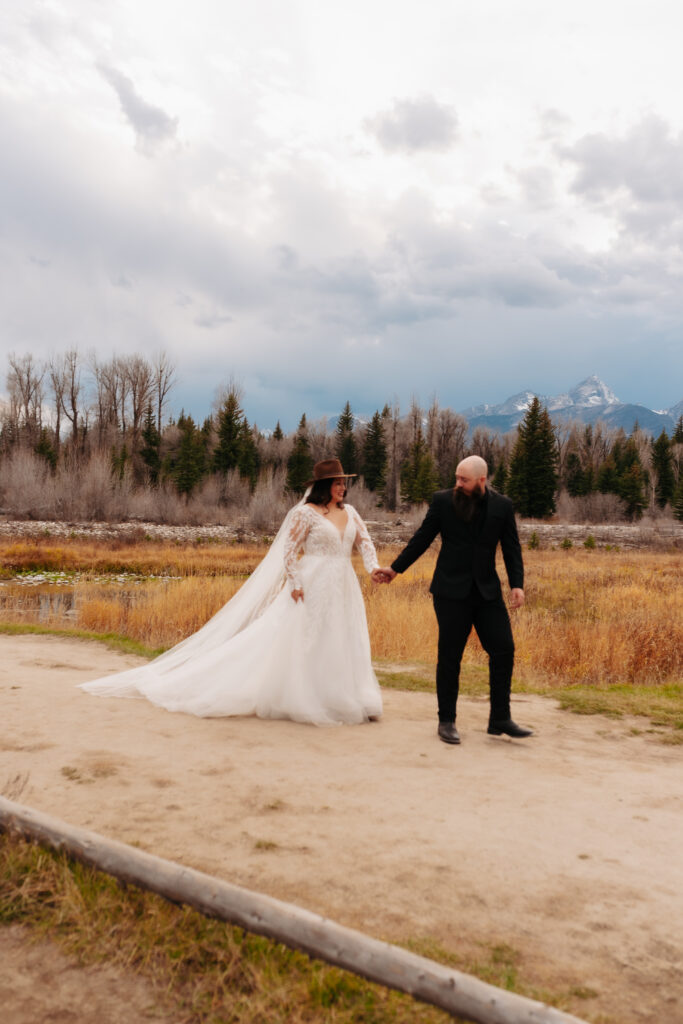 luxury fall bridal photography Grand Teton National Park