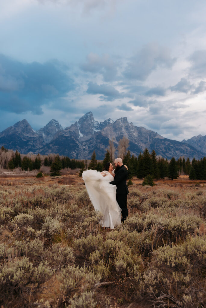 luxury fall bridal photography Grand Teton National Park